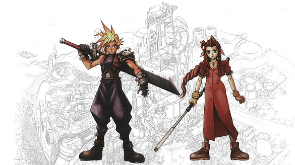 Cloud and Aerith, early concepts