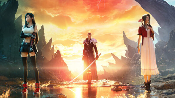 FFVII Rebirth key art with Sephiroth, Tifa, and Aerith